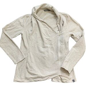 THE NORTH FACE Sweater Jacket With Side Zipper Detail & Pockets Oatmeal Sz Large